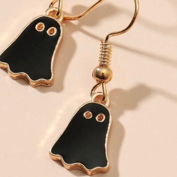 Cuttie Ghost Drop Halloween Earrings - Picture 3 of 7
